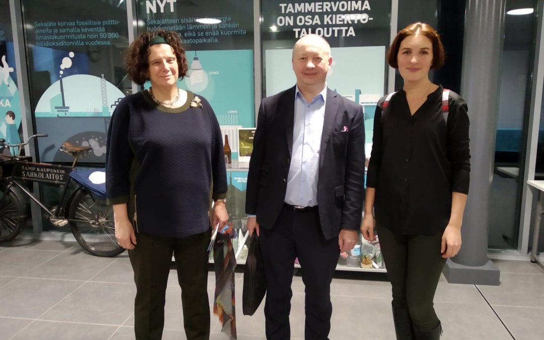 Tampere Expertise Development Center with Russian Circular Economy Consorcium leaders visiting Tammervoima plant